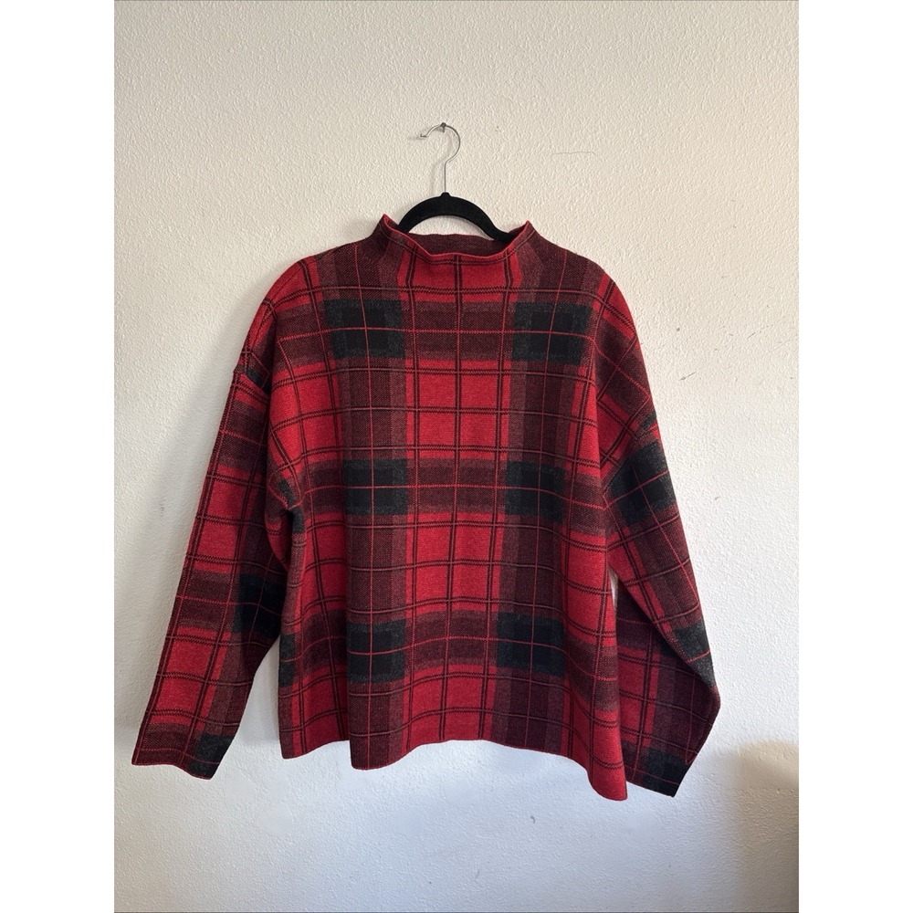 New‎ NWT Lane Bryant Sweater Women's Sz 18 20 Pullover Red Black Plaid Holiday